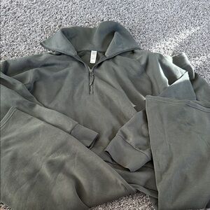 SPANX Olive Green Pullover and Pants Set